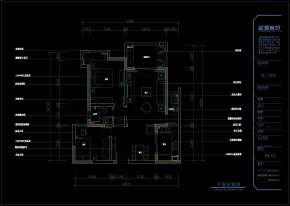 中式两室两厅CAD施工图，CAD建筑图纸免费下载