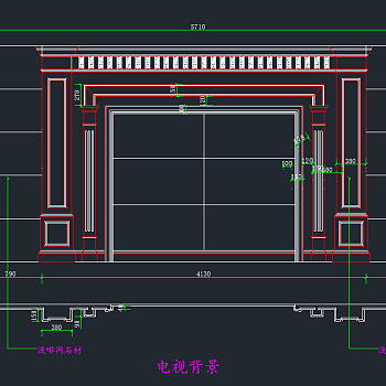 大理石背景墙CAD图库，背景墙CAD建筑图纸下载