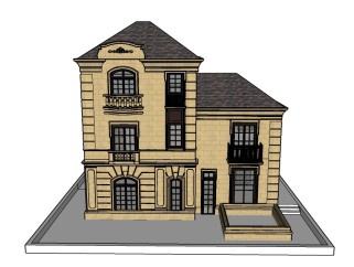 法式住宅skb模型分享，法式住宅草图大师模型下载