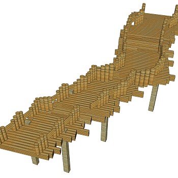 现代桥梁草图大师模型下载，sketchup桥梁su模型分享