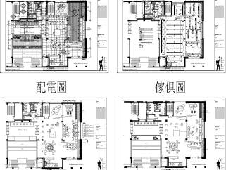 天津花园售楼处CAD施工图套图，售楼处CAD施工图纸下载