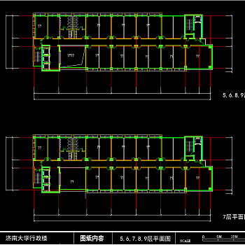 济南大学建筑施工图，大学CAD施工图纸下载