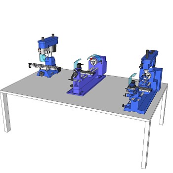 现代机械加工设备草图大师模型，加工设备su模型下载