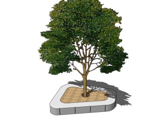 现代异形树池skp文件下载，树池坐椅草图大师模型