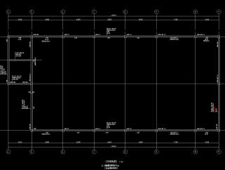 某地二层框架结构阶梯教室结构设计施工图，教室框架结构CAD图纸下载