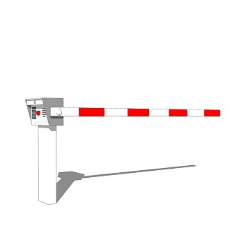 现代车行道闸su模型，车行道闸草图大师模型下载
