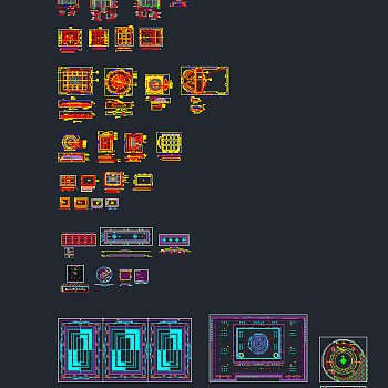 美式法式中式欧式天花吊顶CAD图库，节点大样图纸下载