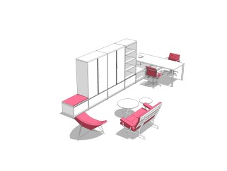 现代办工沙发休闲区草图大师模型，办公沙发sketchup模型下载