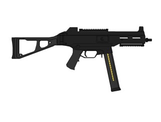 德国H&k公司Ump45冲锋枪草图大师模型，冲锋枪SU模型下载