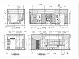 标准单人房立面详图CAD工程图纸下载
