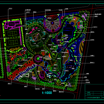 公共绿地景观设计平立面CAD施工图，CAD施工平面图下载
