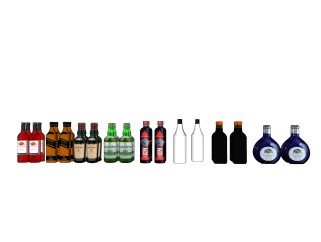 现代啤酒类饮品sketchup模型，酒水饮料草图大师模型下载