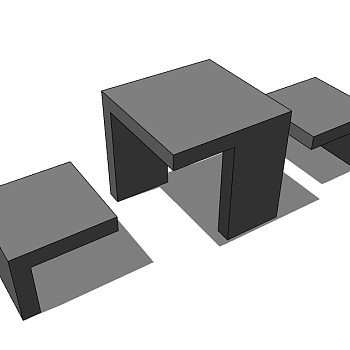 现代户外休闲桌椅SU模型免费下载，户外椅skb模型分享