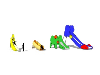 现代香蕉大象滑梯草图大师模型，滑梯su模型下载