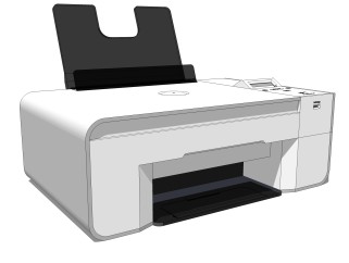现代打印机sketchup模型，日用电器skp模型下载