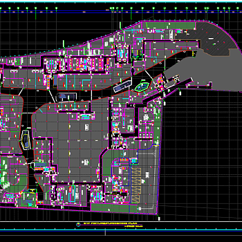 大型购物商场cad施工图，商场cad建筑图纸下载