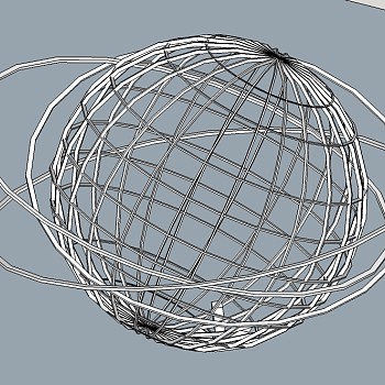 现代球形景观小品su模型下载、球形景观小品草图大师模型下载