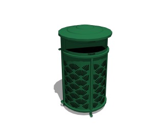 现代垃圾桶垃圾篓su模型，垃圾桶草图大师模型下载