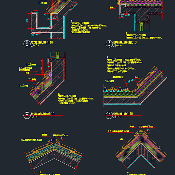 屋顶CAD施工图，屋顶CAD建筑图纸下载