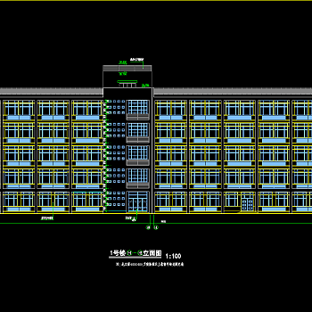 技术学院教学楼建筑施工图，教学楼CAD施工图纸下载