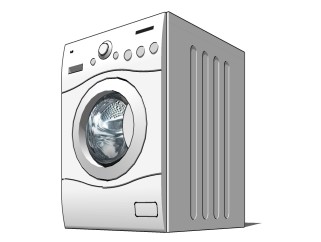 现代洗衣模型 ，洗衣机 sketchup模型下载