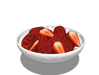 现代草莓sketchup模型，食品草图大师模型下载