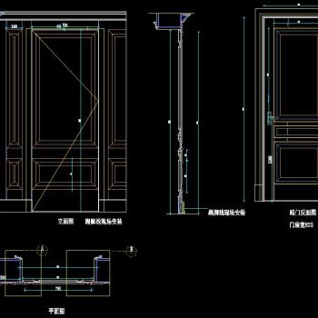 原创整木家居木门窗套垭口CAD图库，家居木门CAD图纸下载