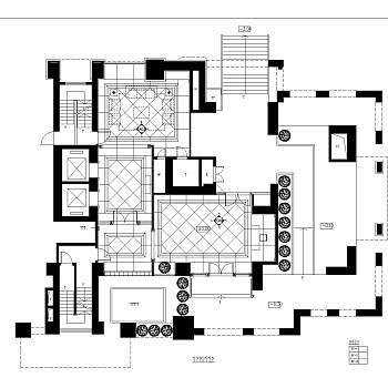 深圳香蜜湖1號三棟住宅入口電梯大堂CAD施工图套图，入口CAD建筑图纸下载