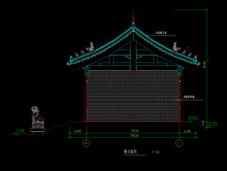 园林建筑檐角CAD施工图，檐角CAD建筑工程图纸下载