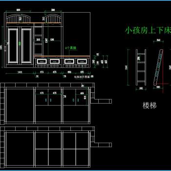 最新款上下床CAD素材，原创床CAD施工图下载