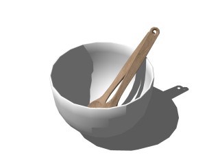 现代陶瓷碗草图大师模型 ，餐具sketchup模型下载
