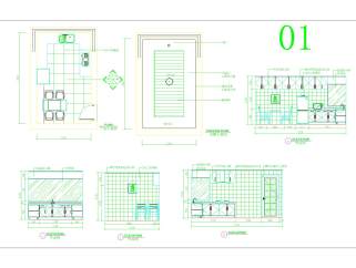厨房橱柜CAD设计图纸11套dwg文件下载