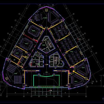 CBD写字楼装饰CAD施工图，CAD建筑图纸免费下载