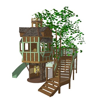 现代小木屋草图大师模型，小木屋sketchup模型免费下载