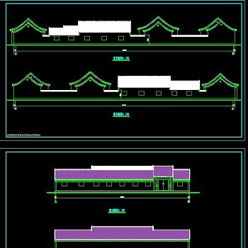 仿古四合院办公建筑施工图，四合院CAD图纸下载