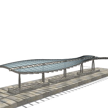 现代雨棚su免费模型，雨棚草图大师模型下载