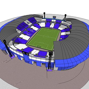 体育馆草图大师模型，体育馆SU模型下载