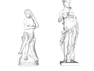 欧式女子雕塑su模型,摆件草图大师模型下载