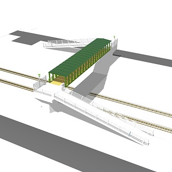 现代人行天桥草图大师模型，人行天桥sketchup模型免费下载