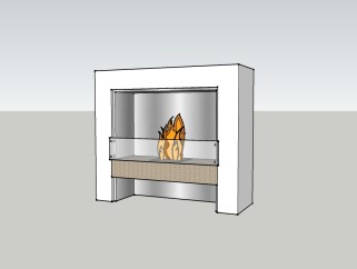 现代电壁炉SU模型下载，壁炉草图大师模型