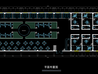 中式茶楼施工图，CAD平面布置图