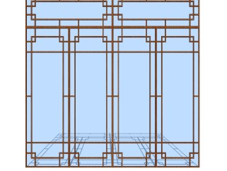 XD1中式窗草图大师模型，中式窗SU模型下载