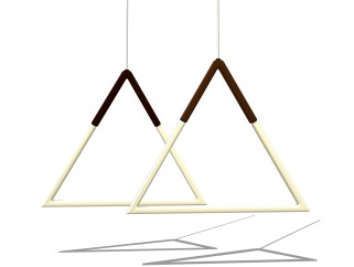 北欧几何吊灯草图大师模型，创意三角吊灯效果图su模型下载
