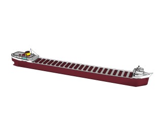 现代大型货轮skp模型模型，货船skb文件下载