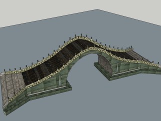 现代石桥草图大师模型，石桥sketchup模型下载