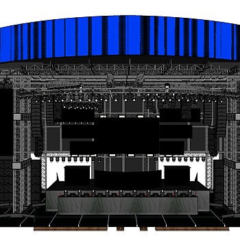 现代舞台草图大师模型，舞台SU模型下载