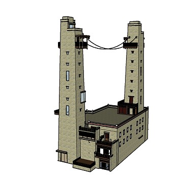 民族古建筑草图大师模型下载，古建筑su模型免费下载