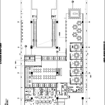 现代餐厅空间布局图纸CAD