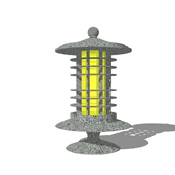 新中式大理石地灯草图大师模型，大理石地灯sketchup模型下载