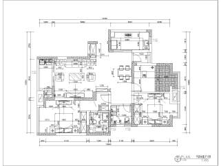 北欧三室两厅122㎡新港名花园施工图CAD图纸下载